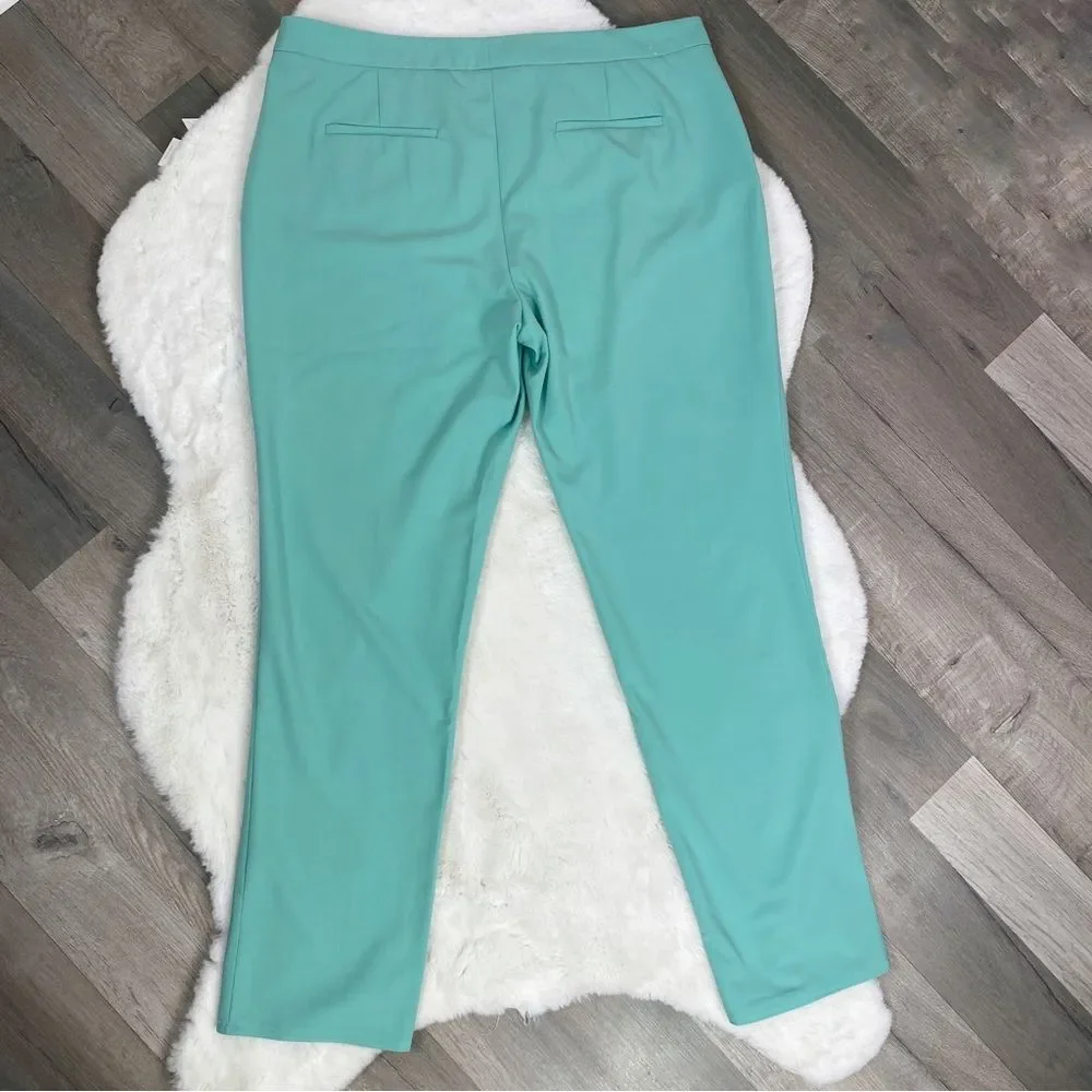Vince Camuto Flat Front Trousers Straight Leg Pants Seafoam Green 12 - Picture 3 of 10